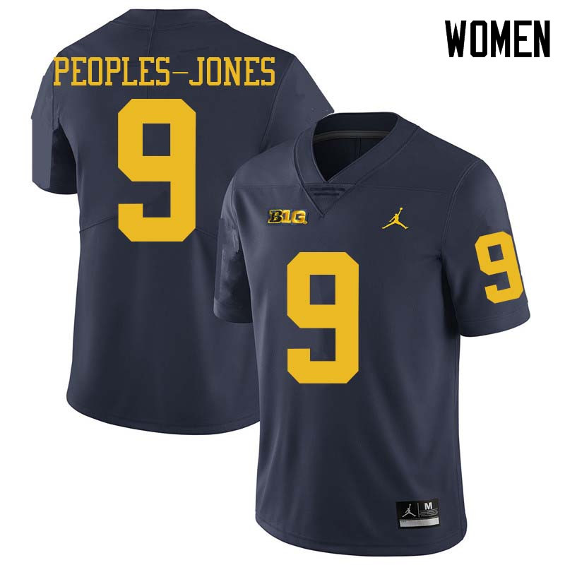 Jordan Brand Women #9 Donovan Peoples-Jones Michigan Wolverines College Football Jerseys Sale-Navy